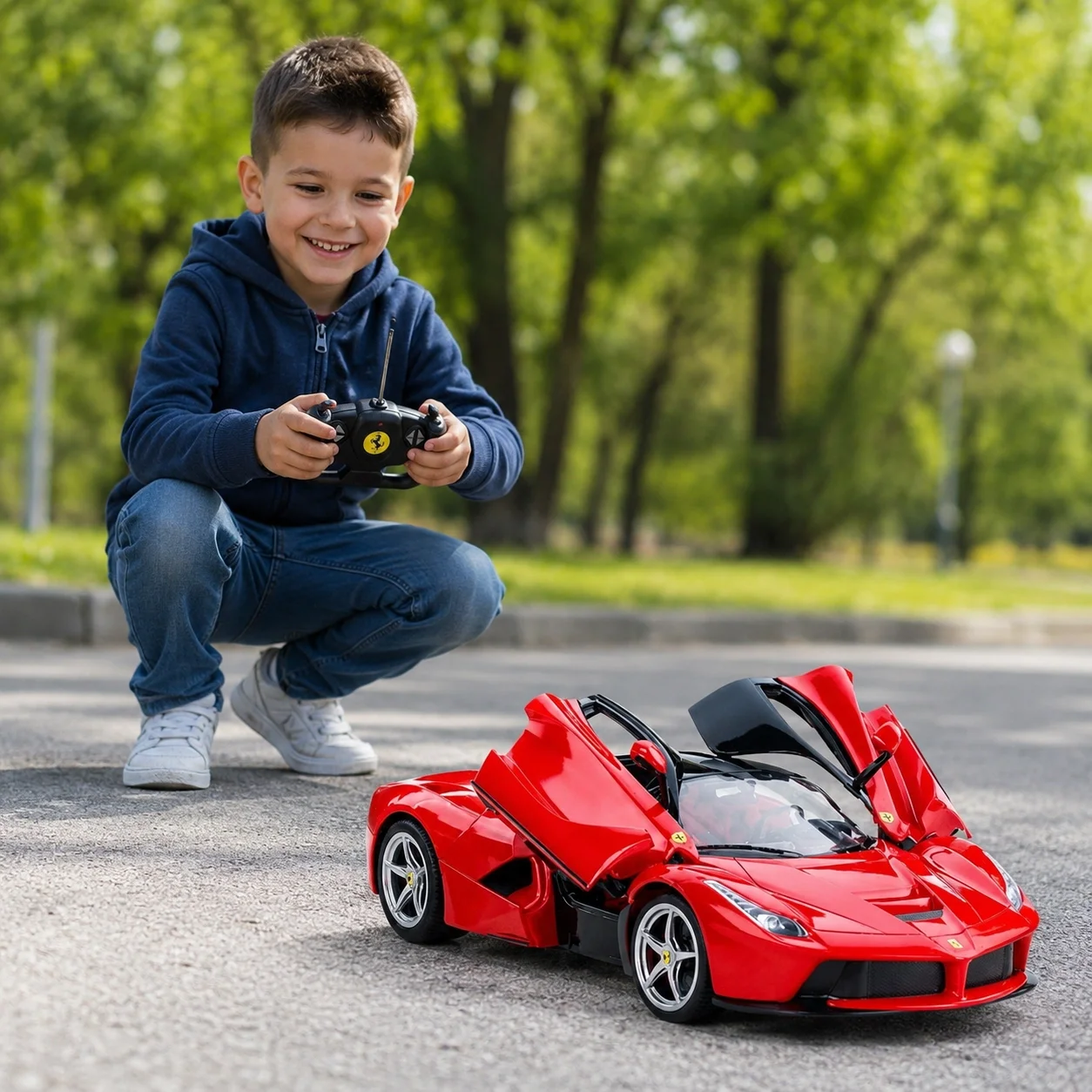 Lisanslı Ferrari 1:14 Kapı Açılan USB Şarjlı Uzaktan Kumandalı Araba