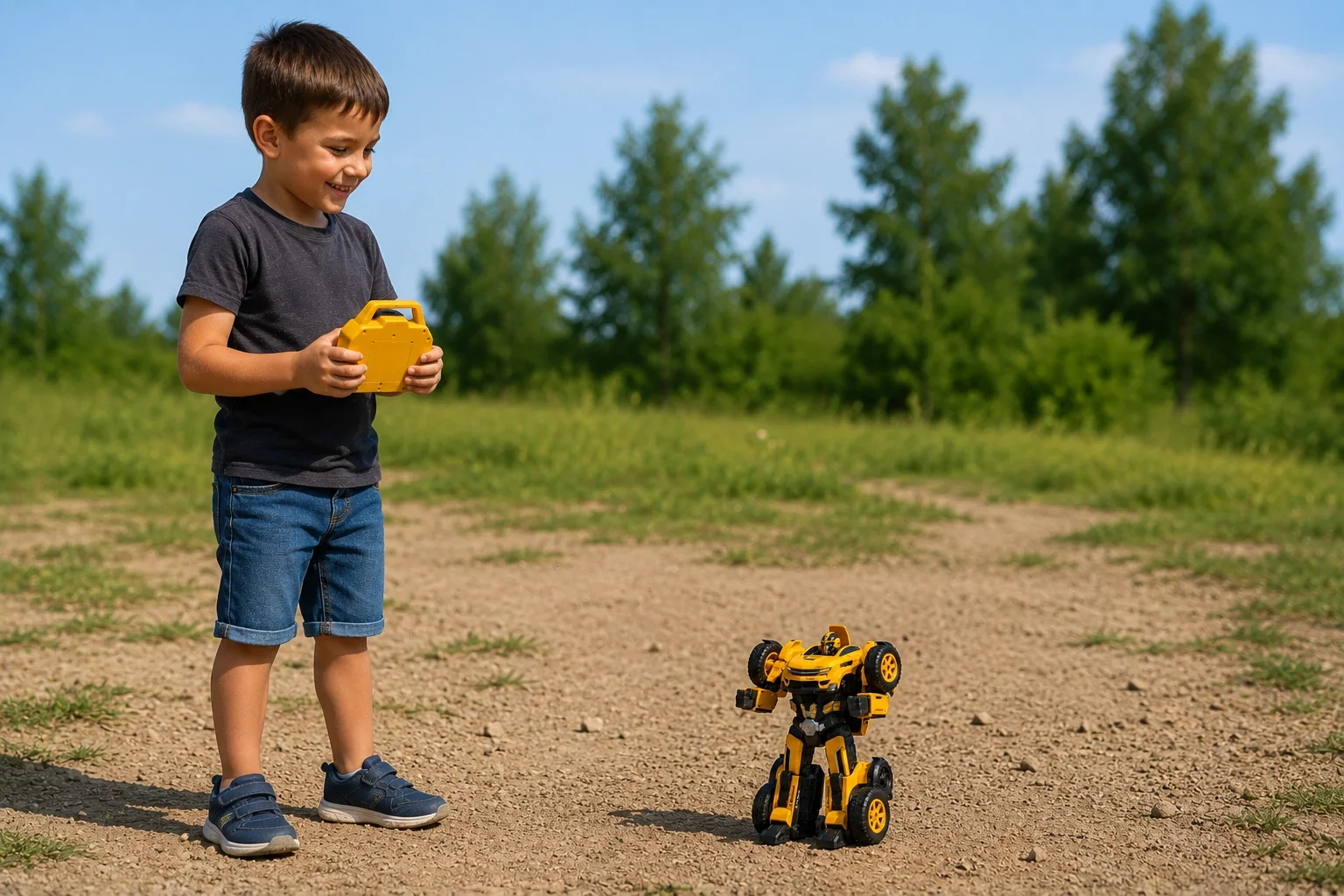 Tek Tuşla Dönüşen Uzaktan Kumandalı Robot Araba 19 cm 2.4GHz