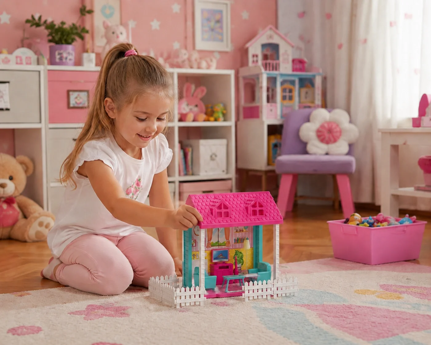 Pembe Bahçe Evi Oyuncak Seti