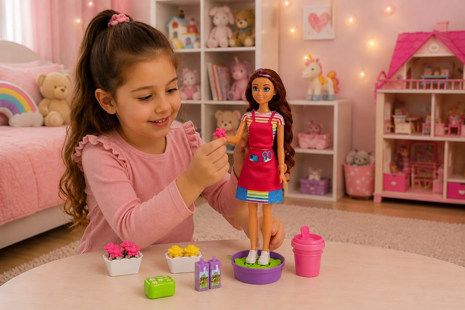 29 cm Aksesuarlı Çiçekçi Bebek | Hareketli Kol ve Bacaklı Oyuncak Bebek