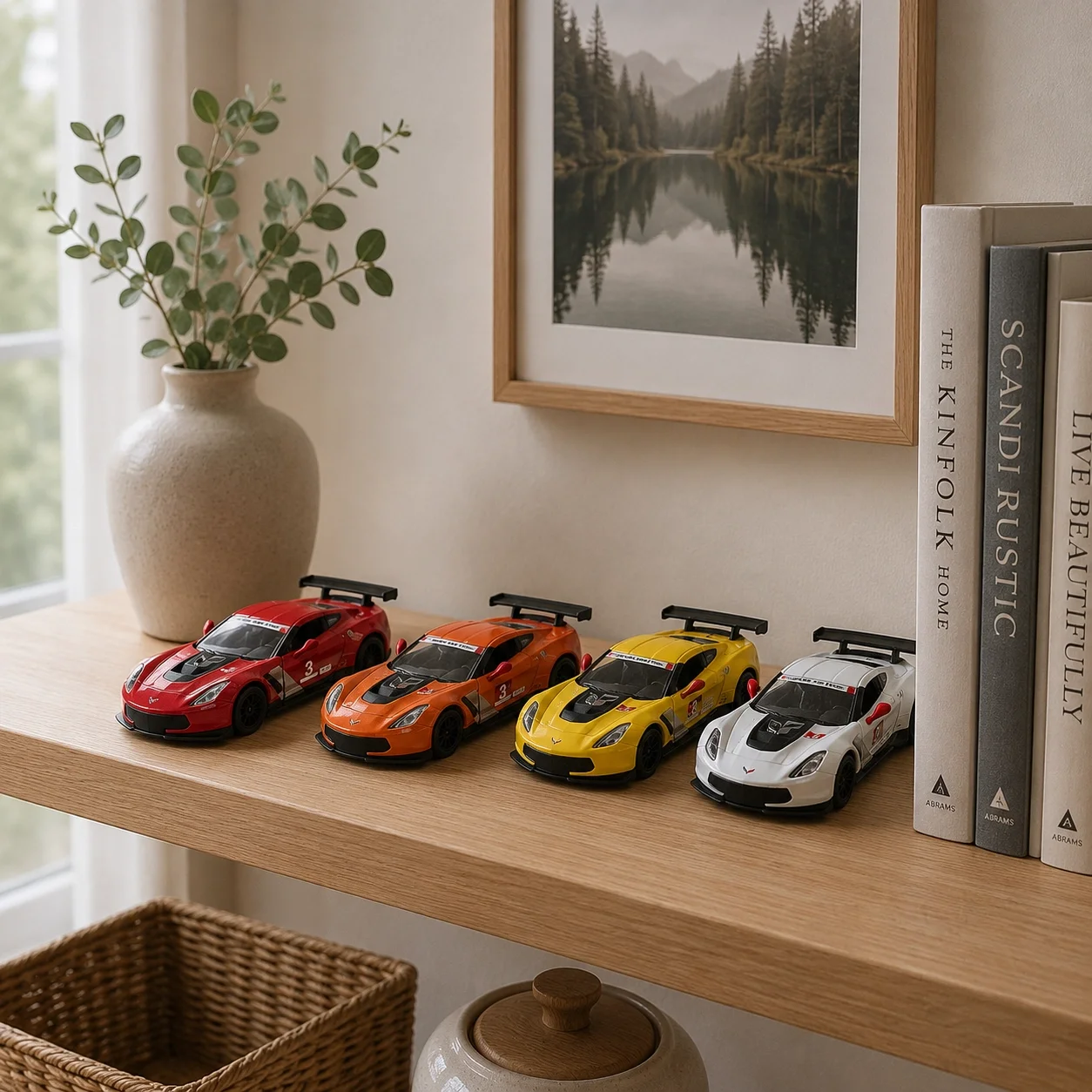 2016 Corvette C7.R Race Car Metal Çek Bırak 1:32 Model Araba