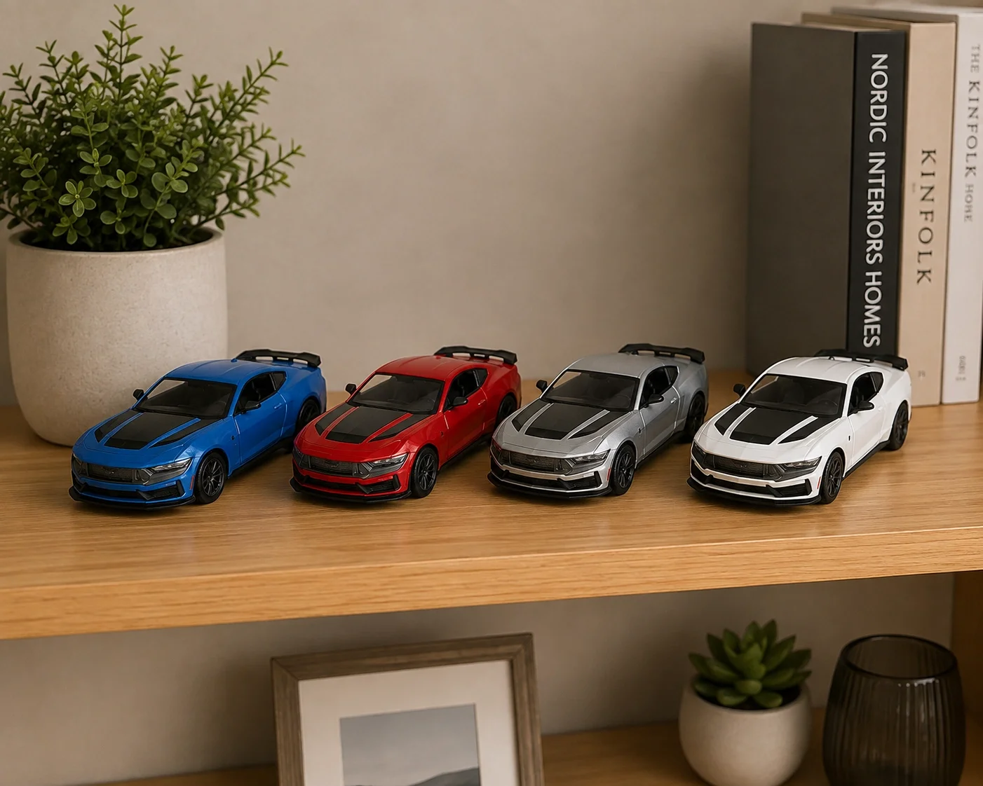 Lisanslı Çek Bırak 2024 Ford Mustang Dark Horse 1:36 Metal Model Araba