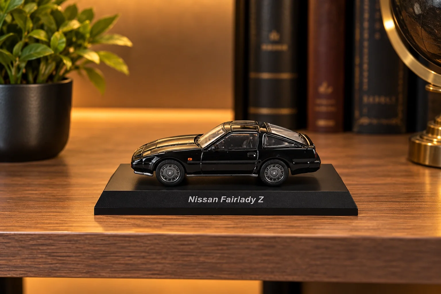 Lisanslı 1:64 Nissan Fairlady Z Z31 1985 Siyah Model Araba / 7.5 Cm