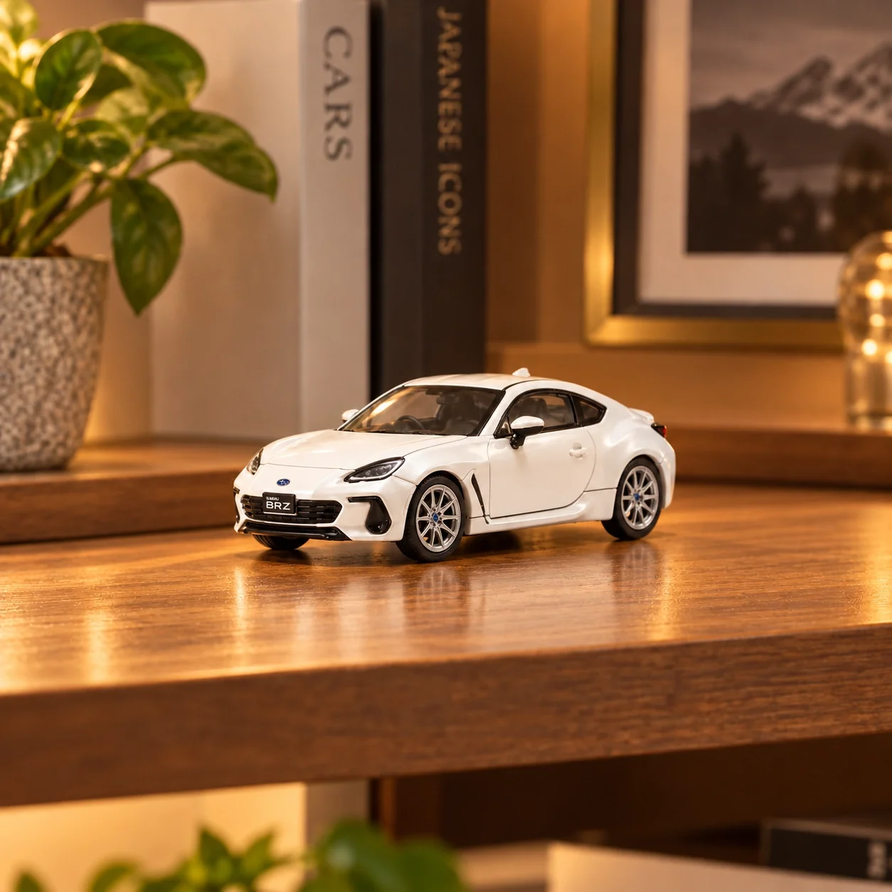 Lisanslı 1:64 Subaru BRZ 2023 Beyaz Model Araba