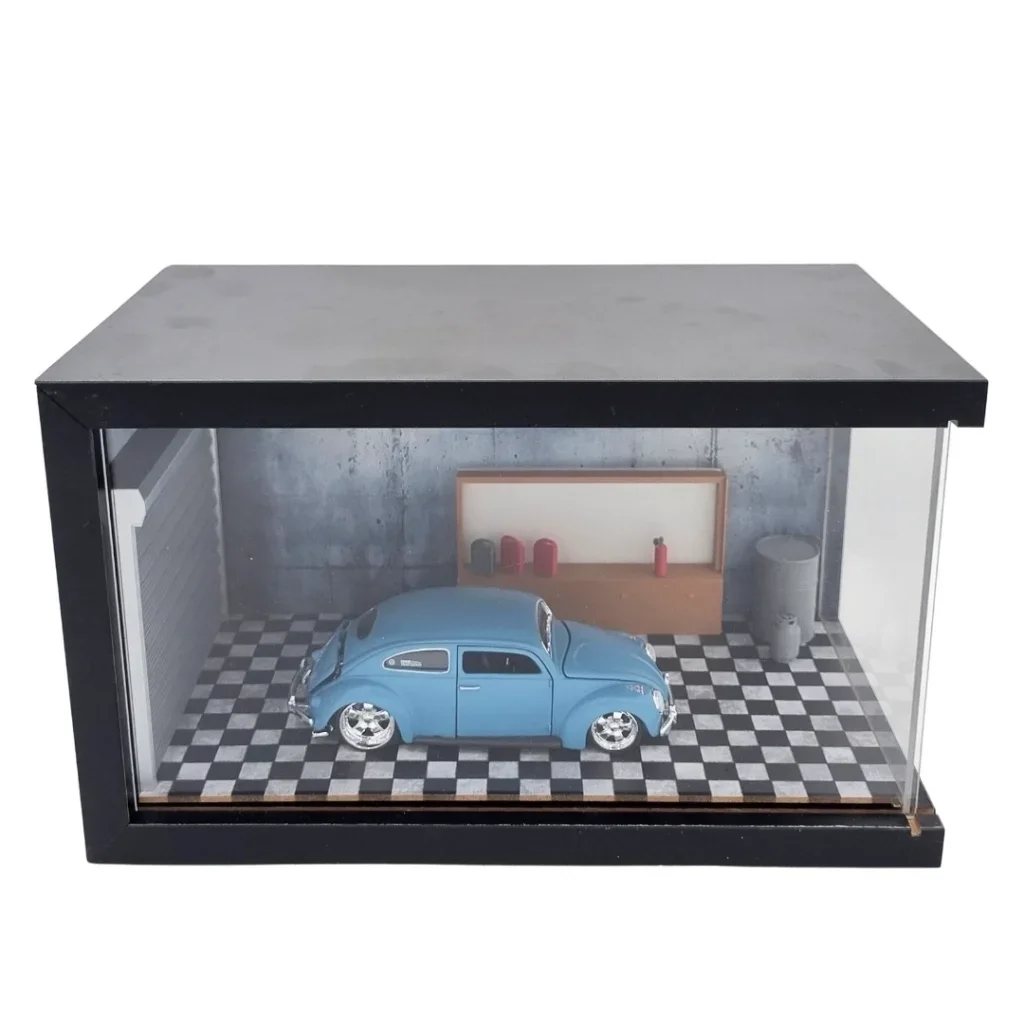 Blue Heritage Ahşap Işıklı Mobilya Diorama Vitrin | Wolkswagen Beetle