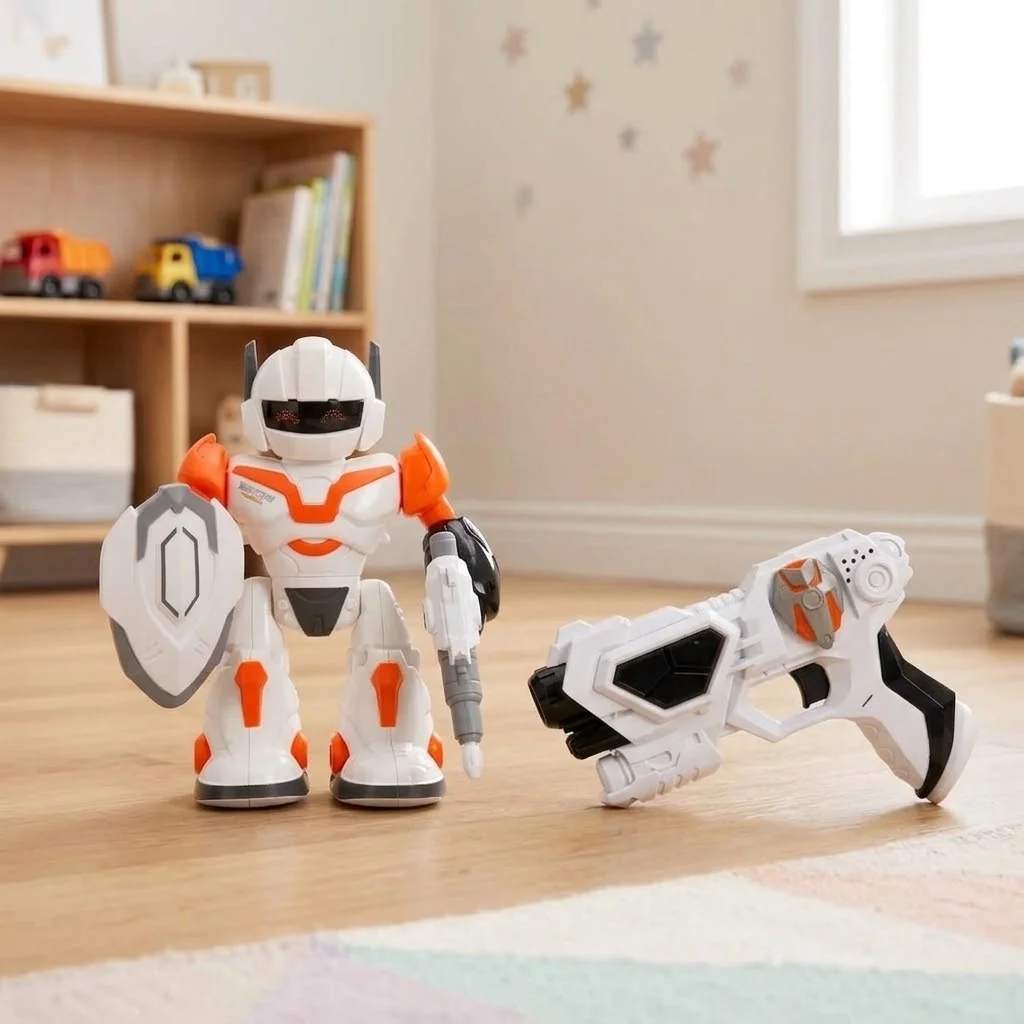 Kalkanlı Silahlı Sesli ve Işıklı Robot