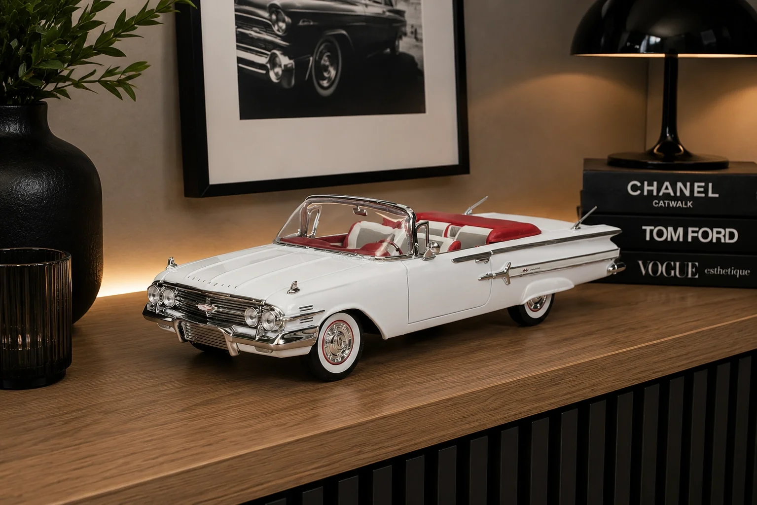 Lisanslı 1:18 1960 Chevy Impala Metal Model Araba