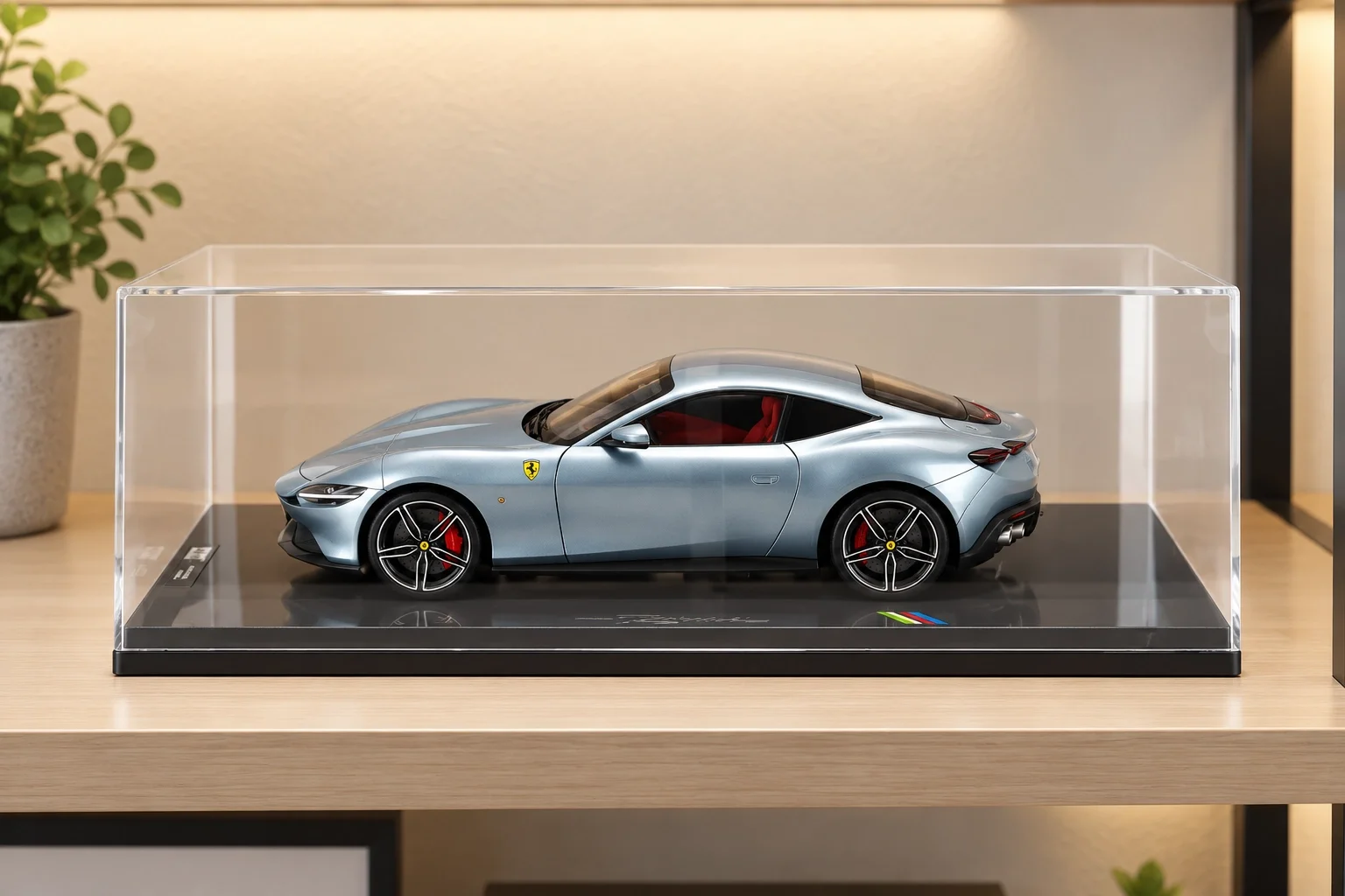 Lisanslı 1/18 Ferrari Roma 2019 Sergileme Üniteli Model Araba