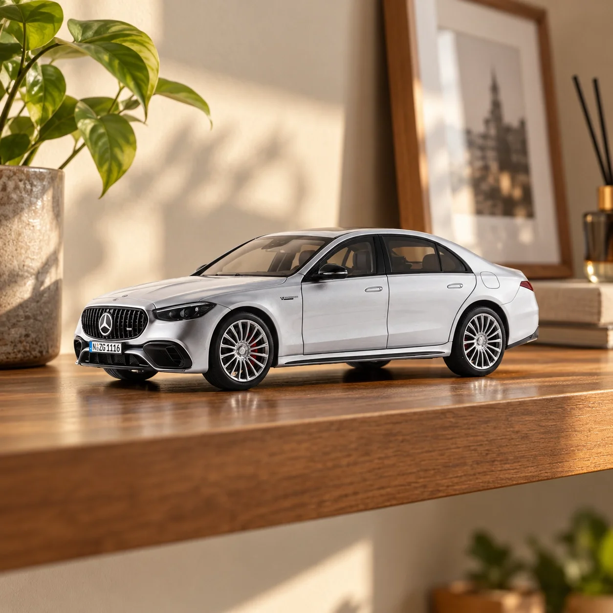 Lisanslı 1/18 Mercedes-AMG S 63 E Performance Gri Model Araba