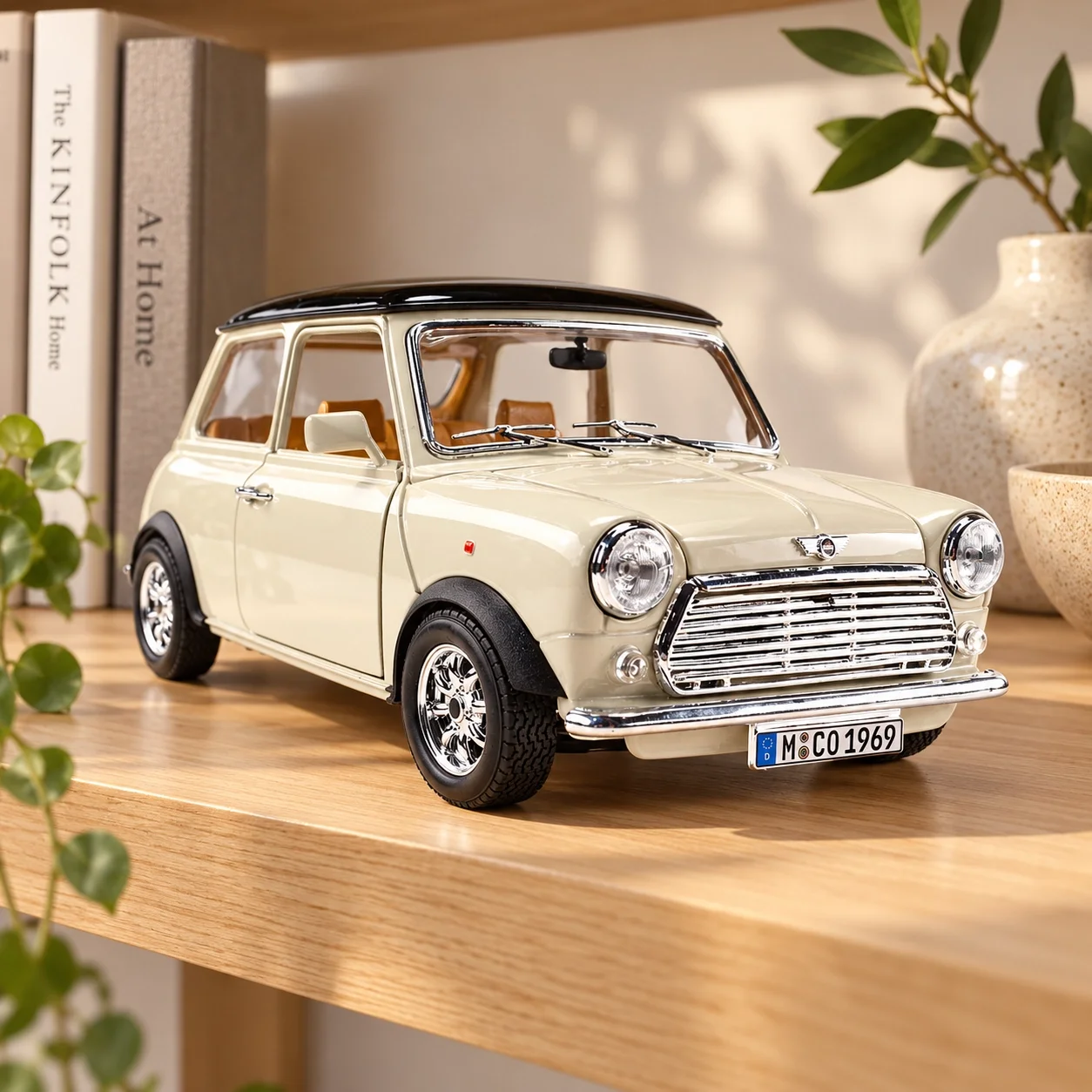 Lisanslı 1:18 Mini Cooper 1969 Metal Model Araba