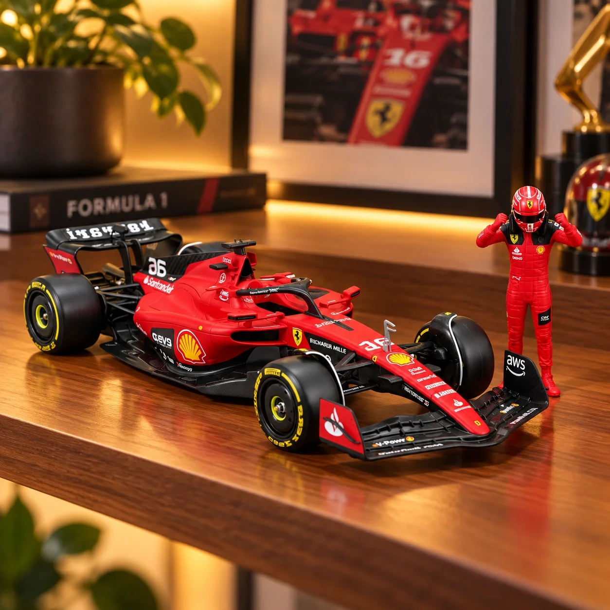 Lisanslı 1:24 Ferrari SF-23 Figürlü Formula 1 Model Araba