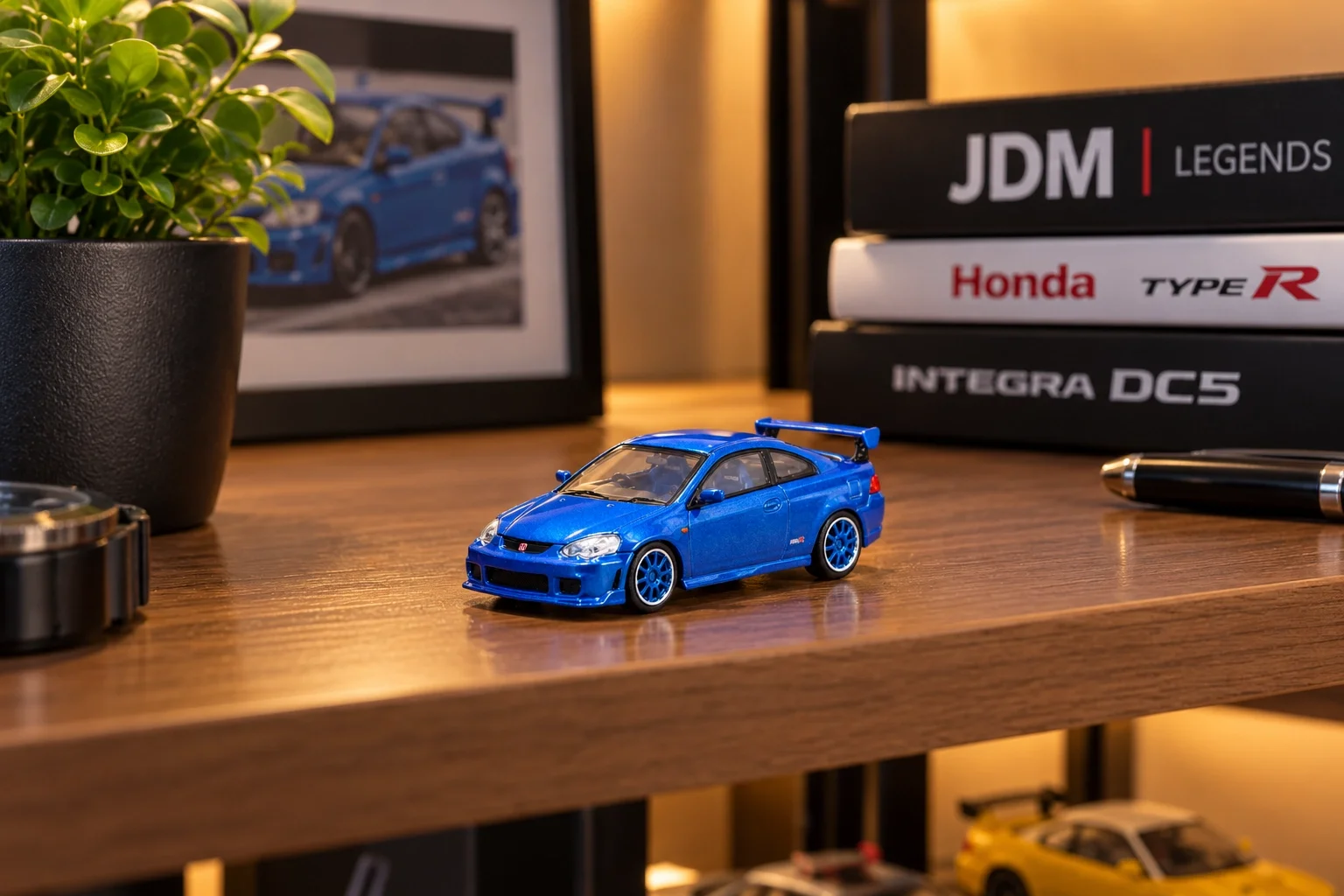 Lisanslı 1:64 Honda Integra Type R DC5 Custom Mavi