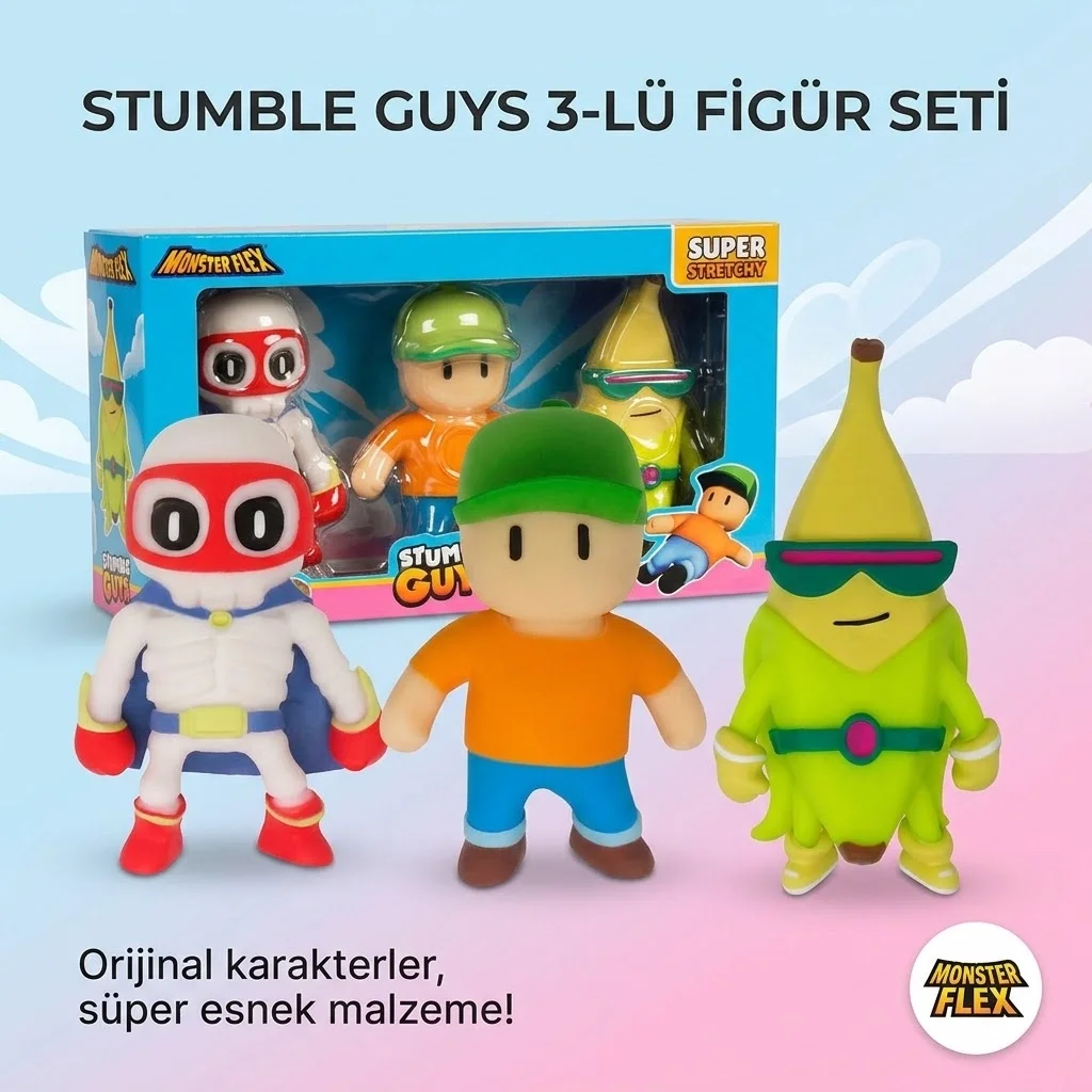 Monster Flex Stumble Guys 3lü Esnek Figür Seti 12 cm | Oyuncak