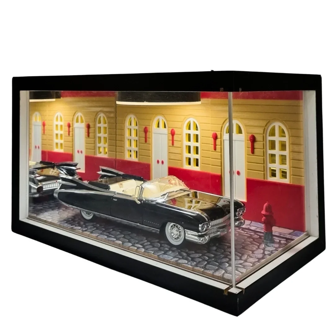 The Golden Era Ahşap Işıklı Mobilya Diorama Vitrin | Cadillac Eldorado