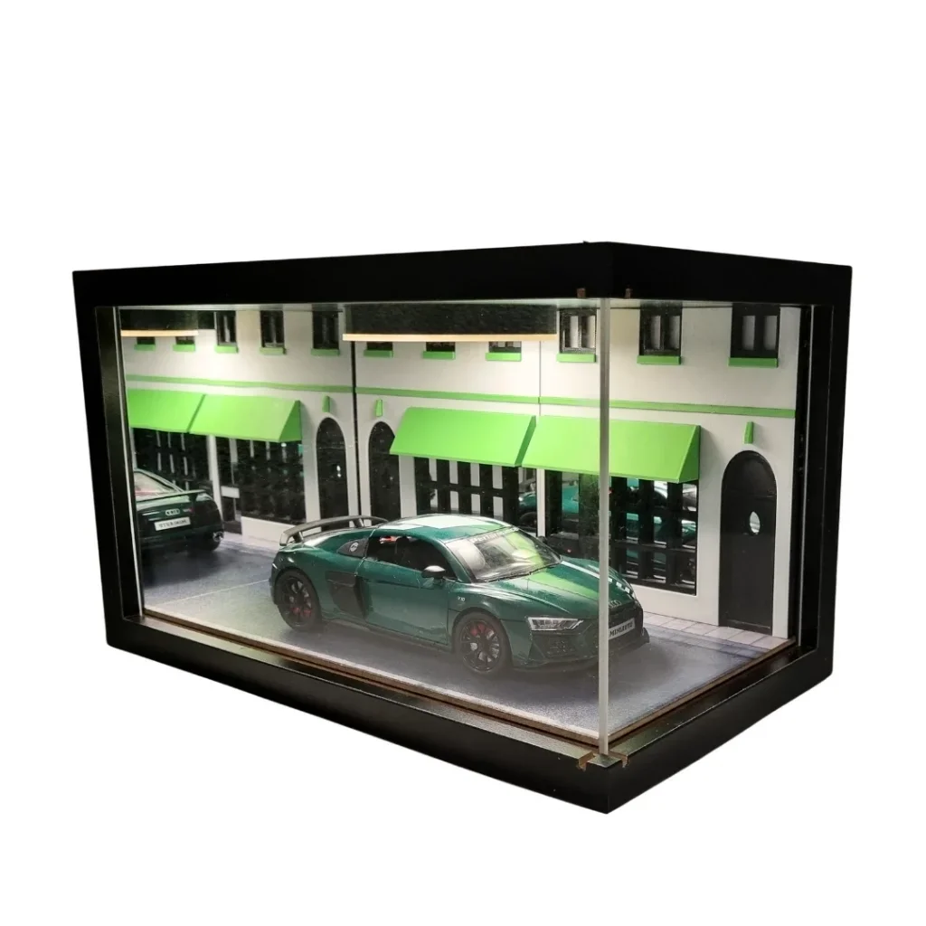 Verdant Elite Ahşap Işıklı Mobilya Diorama Vitrin | Audi R8