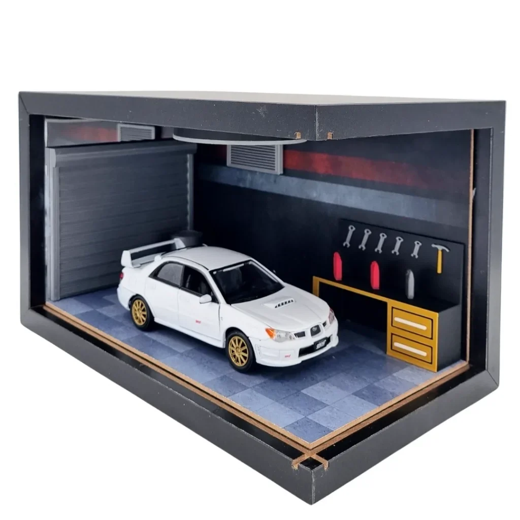 White Torque Ahşap Işıklı Mobilya Diorama Vitrin | Subaru Impreza