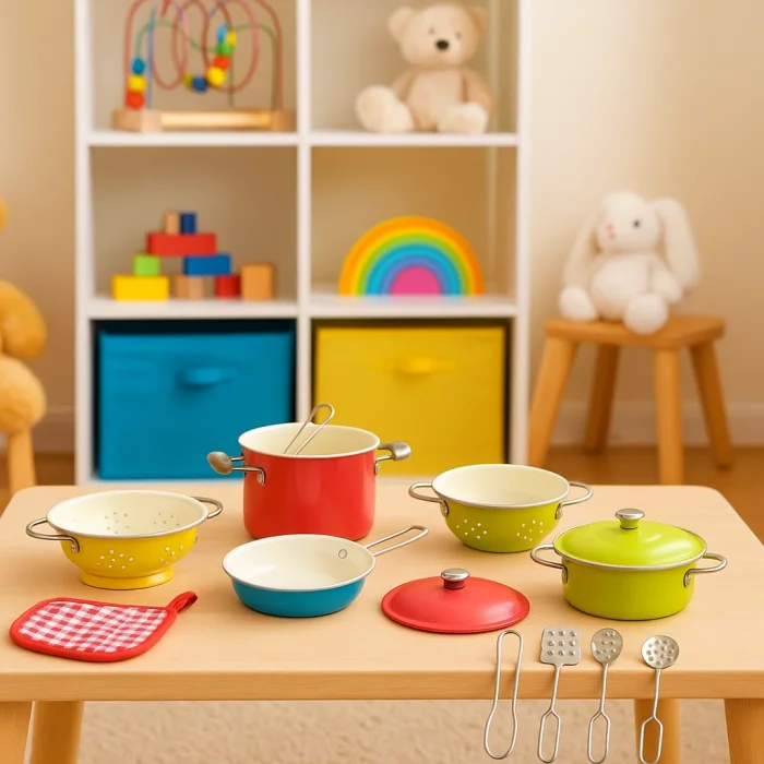 11 Parça Renkli Emaye Tencere Tava Seti