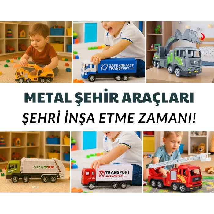 Metal Şehir Araçları Seti | Şehrini İnşa Et!