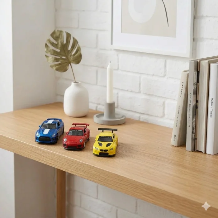 1:64 Pist Üçlüsü Metal Model Araba Koleksiyonu | Nissan GT-R, Porsche 911 GT3 RS, BMW M6 GTS (Üçlü Set)