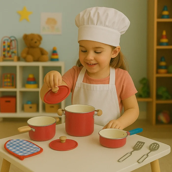 8 Parça Pembe Emaye Tencere Tava Seti