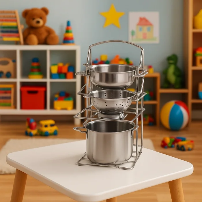 8 Parça Raflı Çelik Tencere Tava Seti