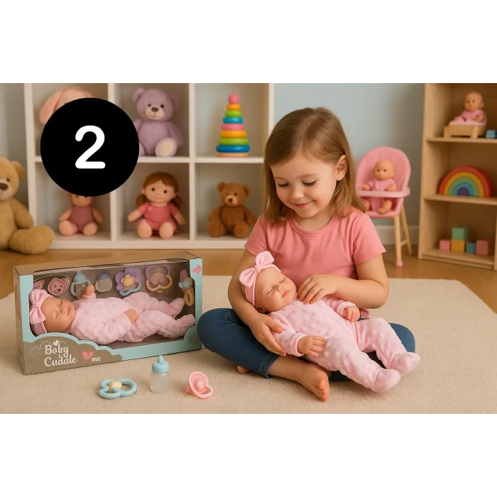 Baby Cuddle - 43 Cm Gerçekçi Aksesuarlı Oyuncak Et Bebek