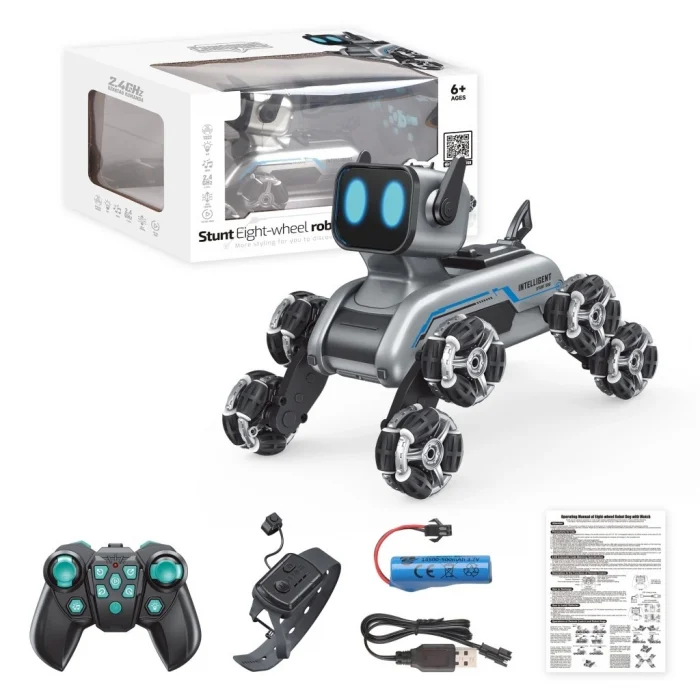 Bilekten Kontrol ve Uzaktan Kumandalı 8 Teker Buharlı 2.4G Şarjlı Köpek Araba
