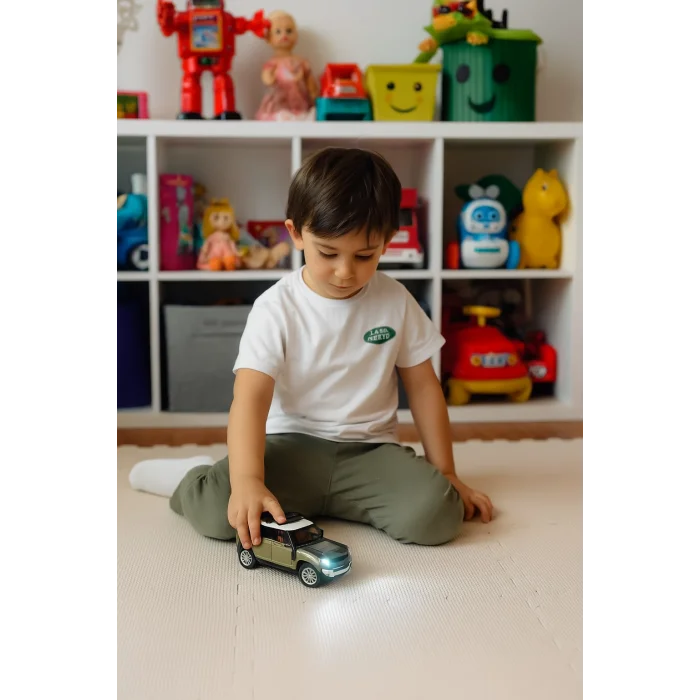 Çek Bırak 1:22 Sesli Ve Işıklı Buharlı Land Discovery Metal Jeep