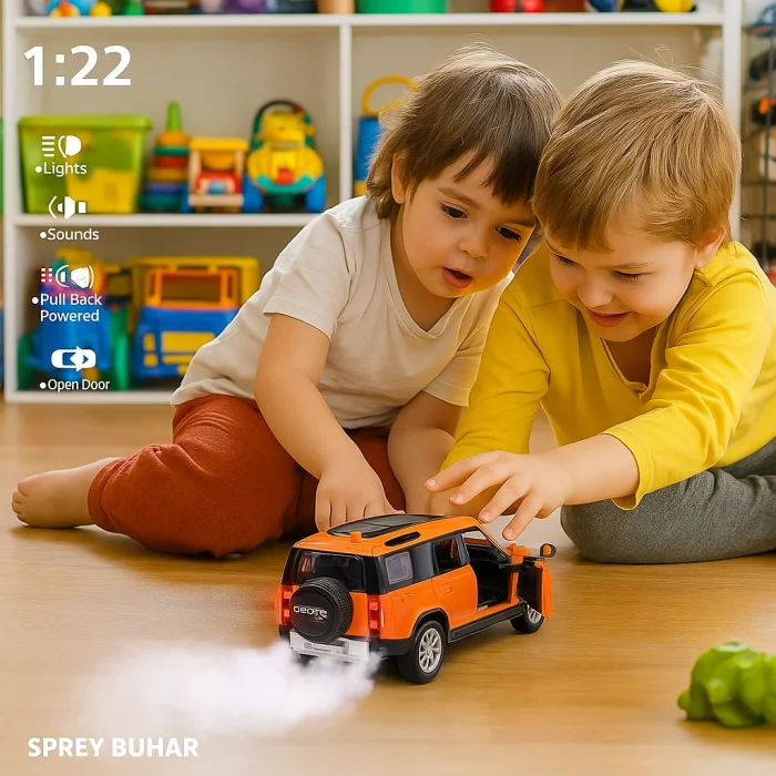 Çek Bırak 1:22 Sesli Ve Işıklı Buharlı Land Rover Safari Metal Jeep