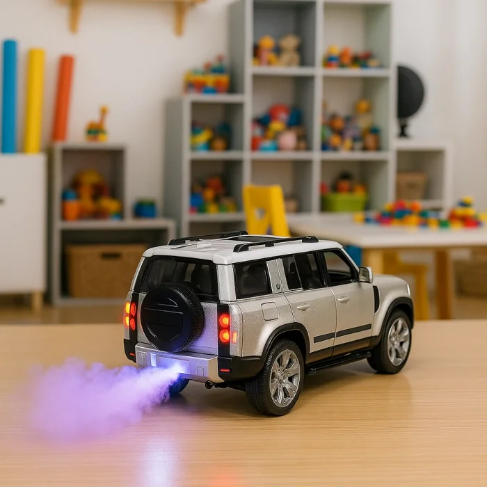 Çek Bırak 1:22 Sesli Ve Işıklı Buharlı Metal Land Rover Defender Jeep