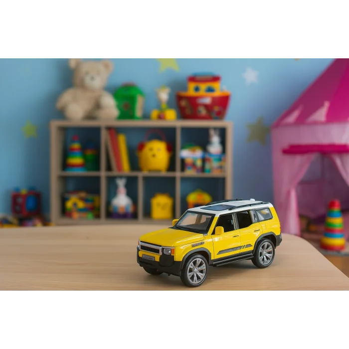 Çek Bırak 1:22 Sesli Ve Işıklı Buharlı Metal Land Rover Defender Jeep