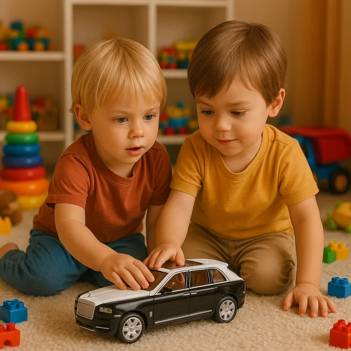 Çek Bırak 1:22 Sesli Ve Işıklı Buharlı Rolls Royce Metal Jeep