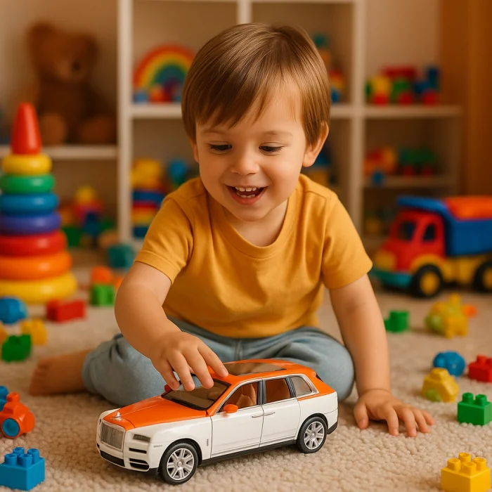 Çek Bırak 1:22 Sesli Ve Işıklı Buharlı Rolls Royce Metal Jeep