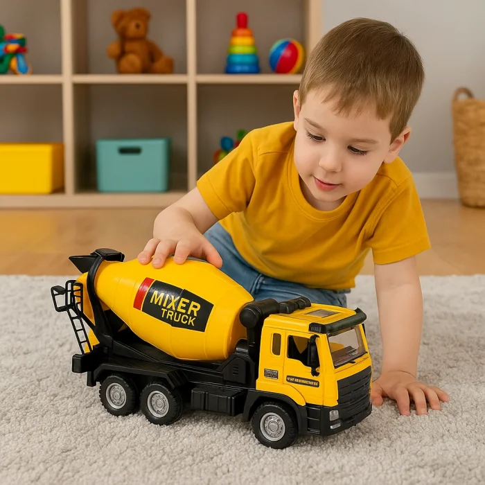 Çek Bırak Metal Işıklı ve Sesli 1:28 Beton Mikseri