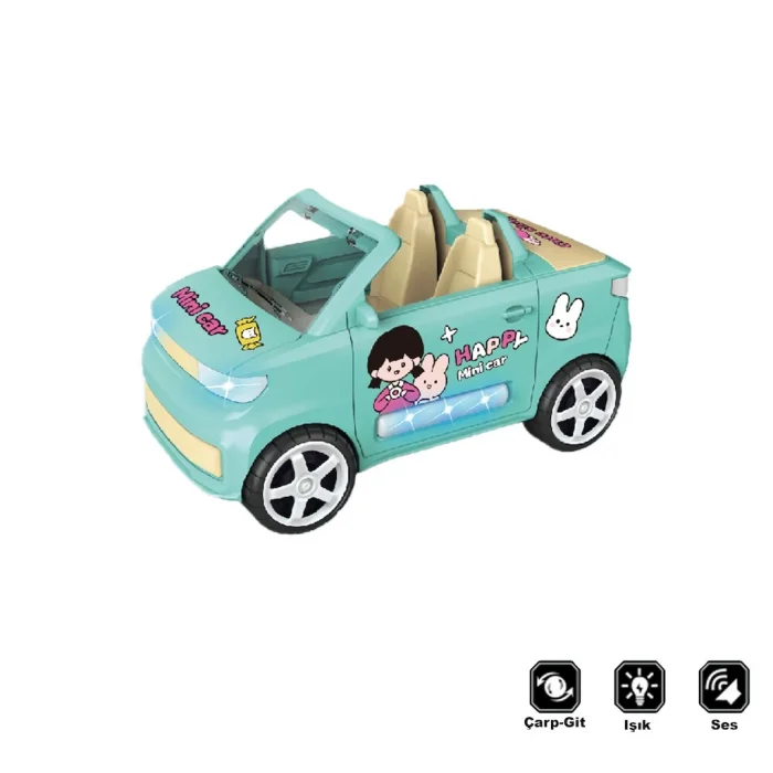 Işıklı Müzikli Çarp Dön Üstü Açık Renkli Araba