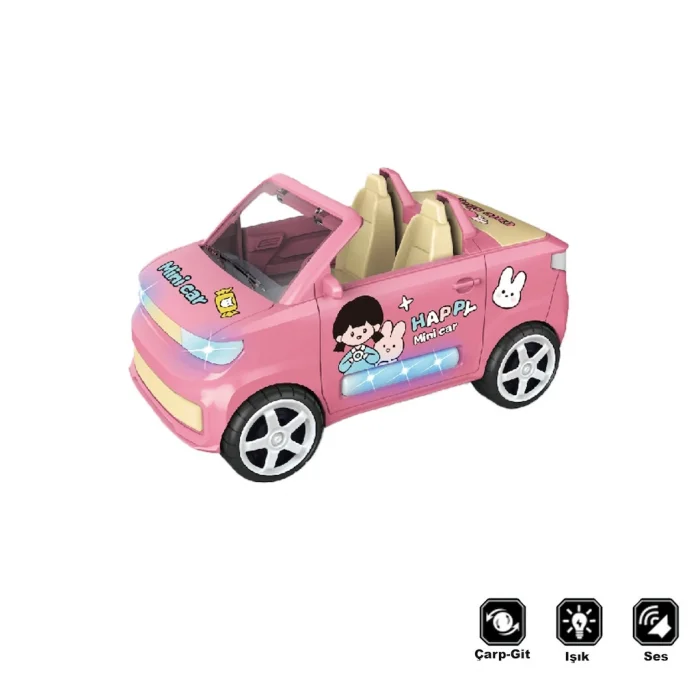 Işıklı Müzikli Çarp Dön Üstü Açık Renkli Araba