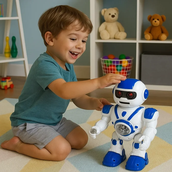 Işıklı ve Müzikli Hareketli Atletik Sporcu Pilli Robot