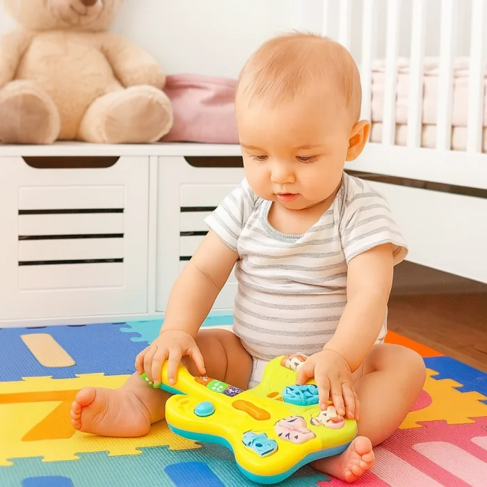 Işıklı ve Müzikli Kutulu Gitar Bebek Piyanosu