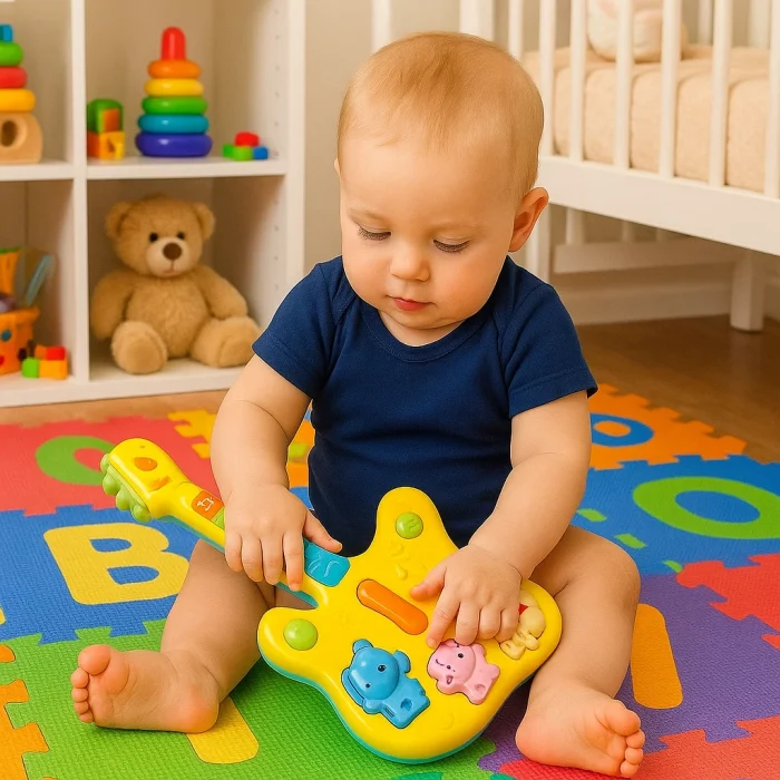 Işıklı ve Müzikli Kutulu Gitar Bebek Piyanosu