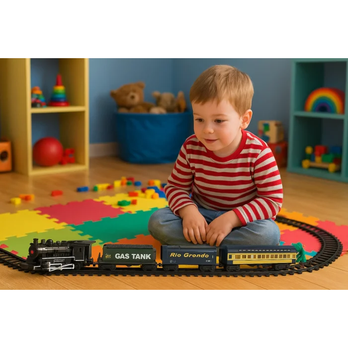 Işıklı ve Sesli 15 Parça Buhar Çıkartan Tren Set