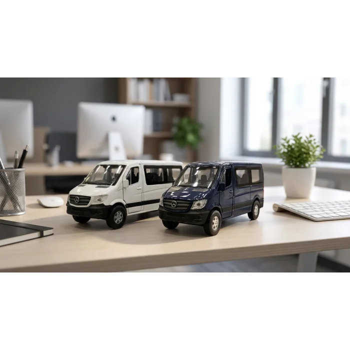 Lisanslı Mercedes-Benz Sprinter Servis (Yolcu Koltuklu) 1:34 Metal Çek Bırak