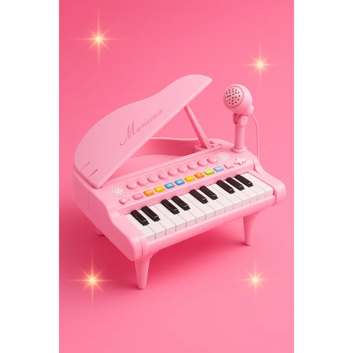 Mikrofonlu 31 Tuşlu MP3 Çalarlı Çocuk Piyano | Eğitici ve Eğlenceli Oyuncak