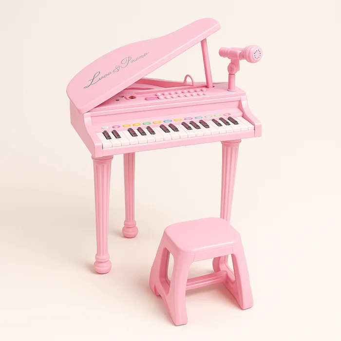 Mikrofonlu 37 Tuşlu Mp3 Çalar Büyük Pembe Piyano