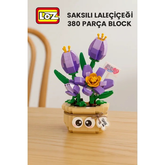 Saksılı Lale Çiçeği 380 Parça Blok Seti