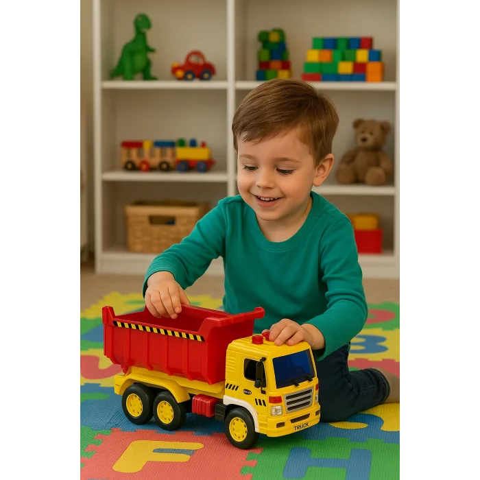 Sürtmeli Sesli Işıklı Damperli Kamyon Oyuncak