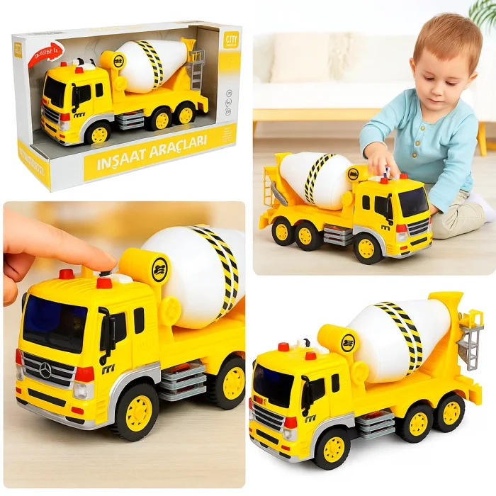 Sürtmeli Sesli Işıklı Mikser Kamyon | İnşaat Oyuncak Aracı