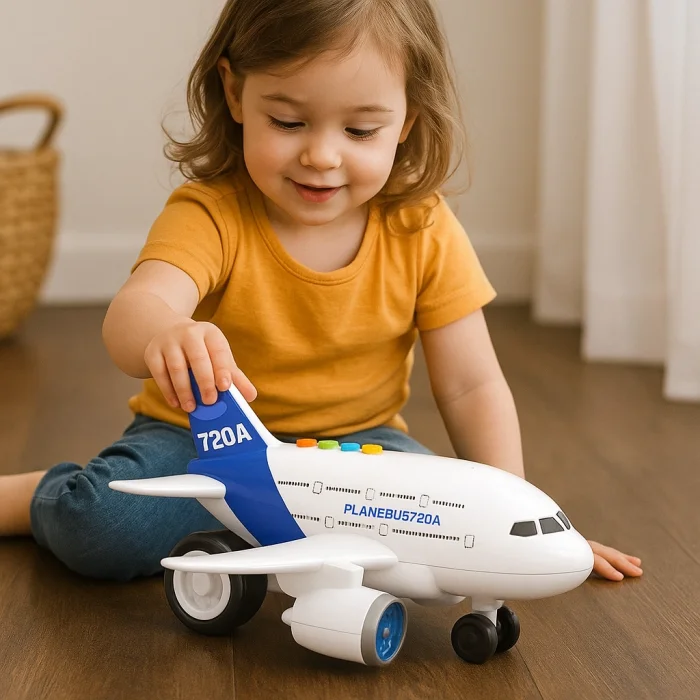 Sürtmeli Sesli Işıklı Uçak Oyuncak - Gerçekçi Uçak Deneyimi