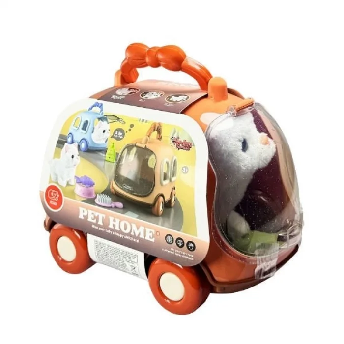 Taşıma Araba Çantalı Hareketli Pilli Kedi Set