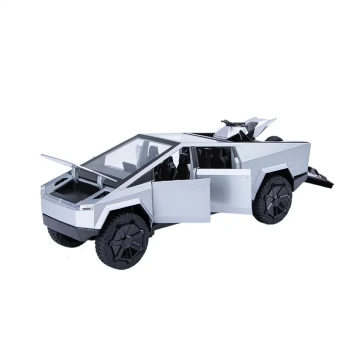 Tesla Cybertruck Gri Metal Araba 1:24 | Işıklı Sesli Çek Bırak Model