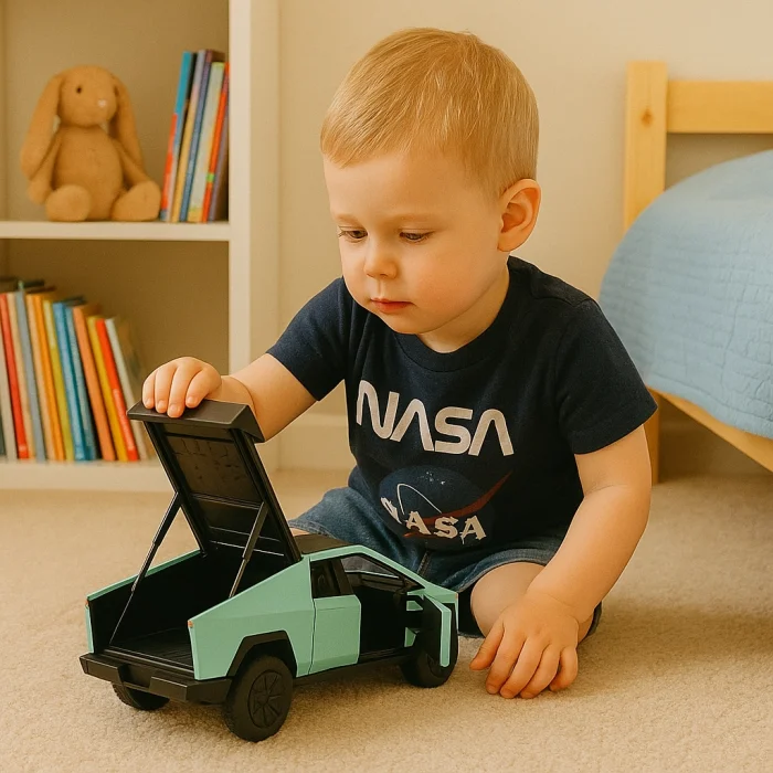 Tesla Cybertruck Mint Yeşili Metal Araba 1:24 | Işıklı Sesli Çek Bırak Model